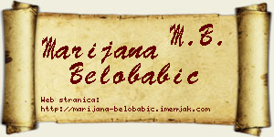 Marijana Belobabić vizit kartica